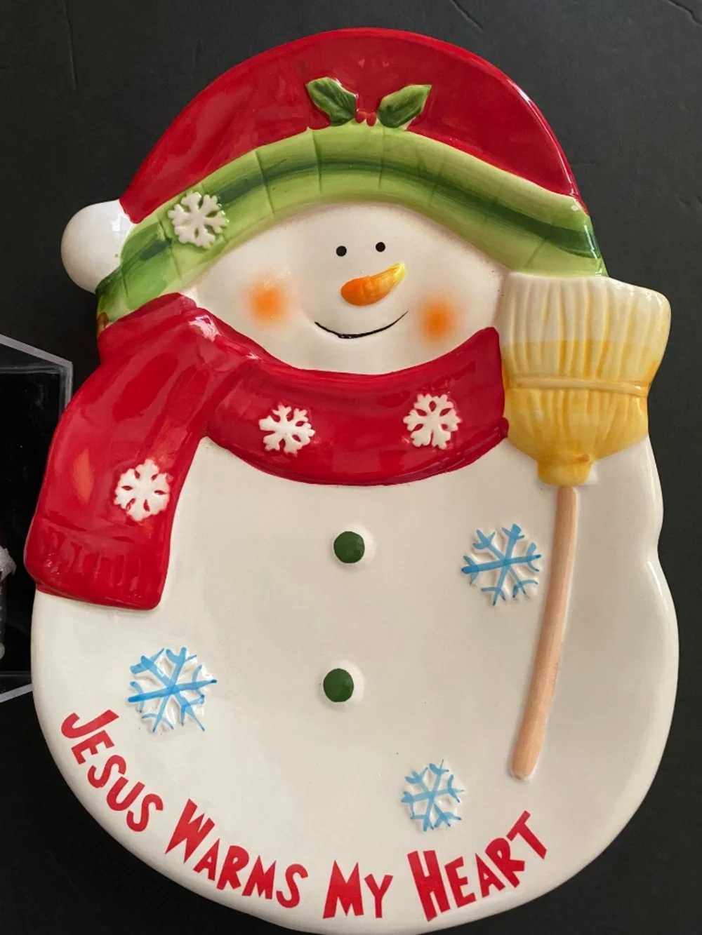 Christmas Cookie Plate & Hand Crafted Glass Ornament